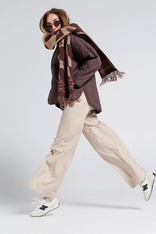 Monogram Jacquard Scarf Mahogany/Tan