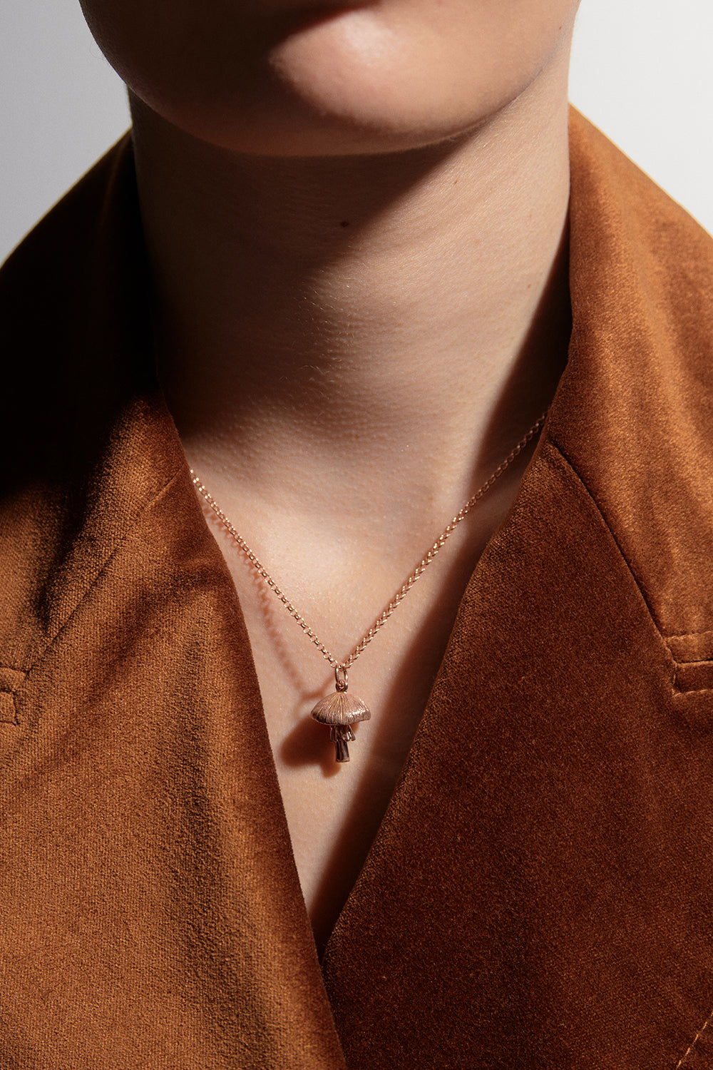 Mushroom Necklace Rose Gold