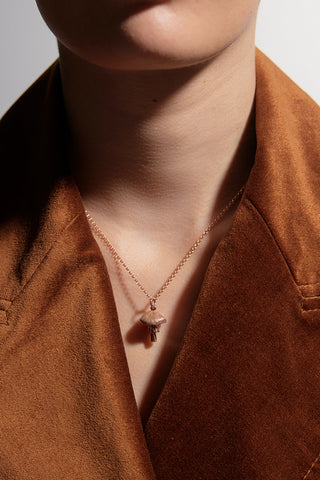 Mushroom Necklace Rose Gold