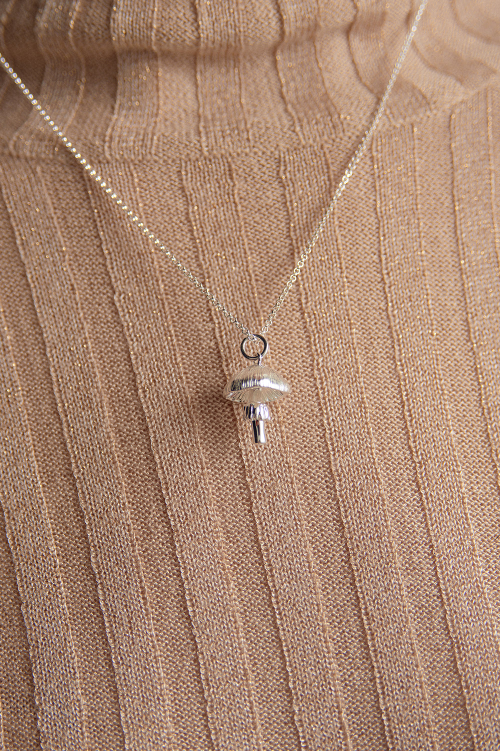 Mushroom Necklace Silver