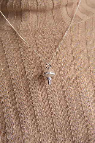 Mushroom Necklace Silver