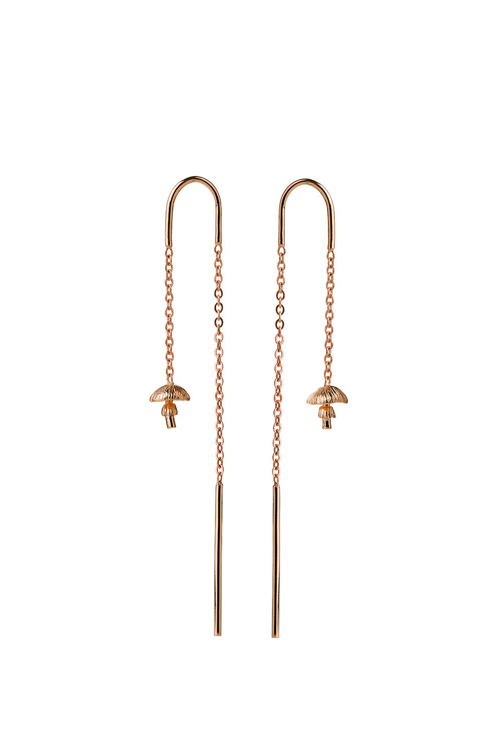 Mushroom Thread Earrings Rose Gold