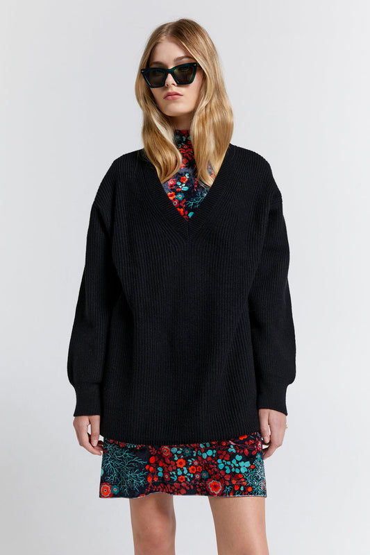 Naomi Oversized Cashmere Sweater Black
