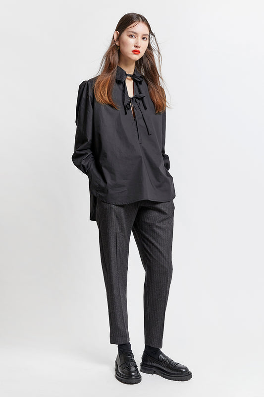 Nico Trousers Speckled Pinstripe Charcoal