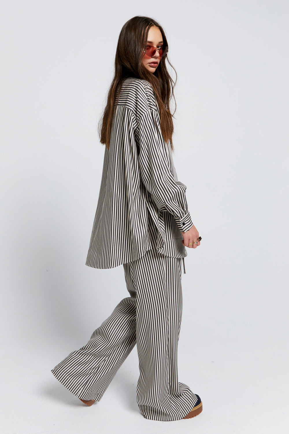 Oversized Walker Shirt Black Stripe