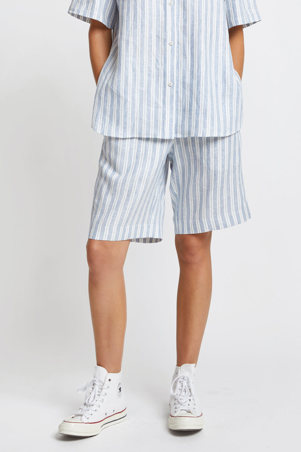 Palazzo Lounge Shorts Off-White/Blue