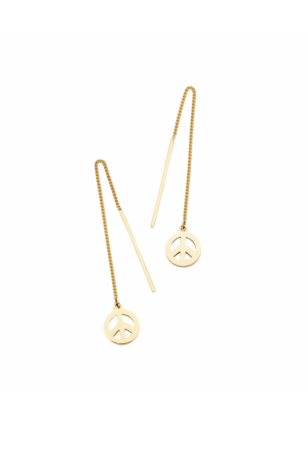 Peace Thread Earrings Gold