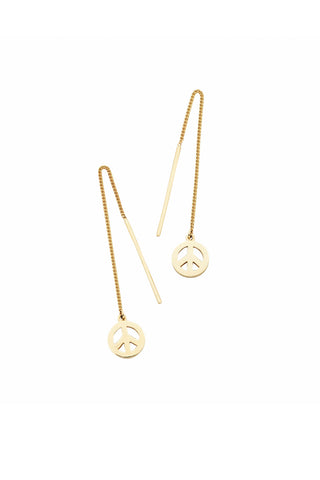 Peace Thread Earrings Gold