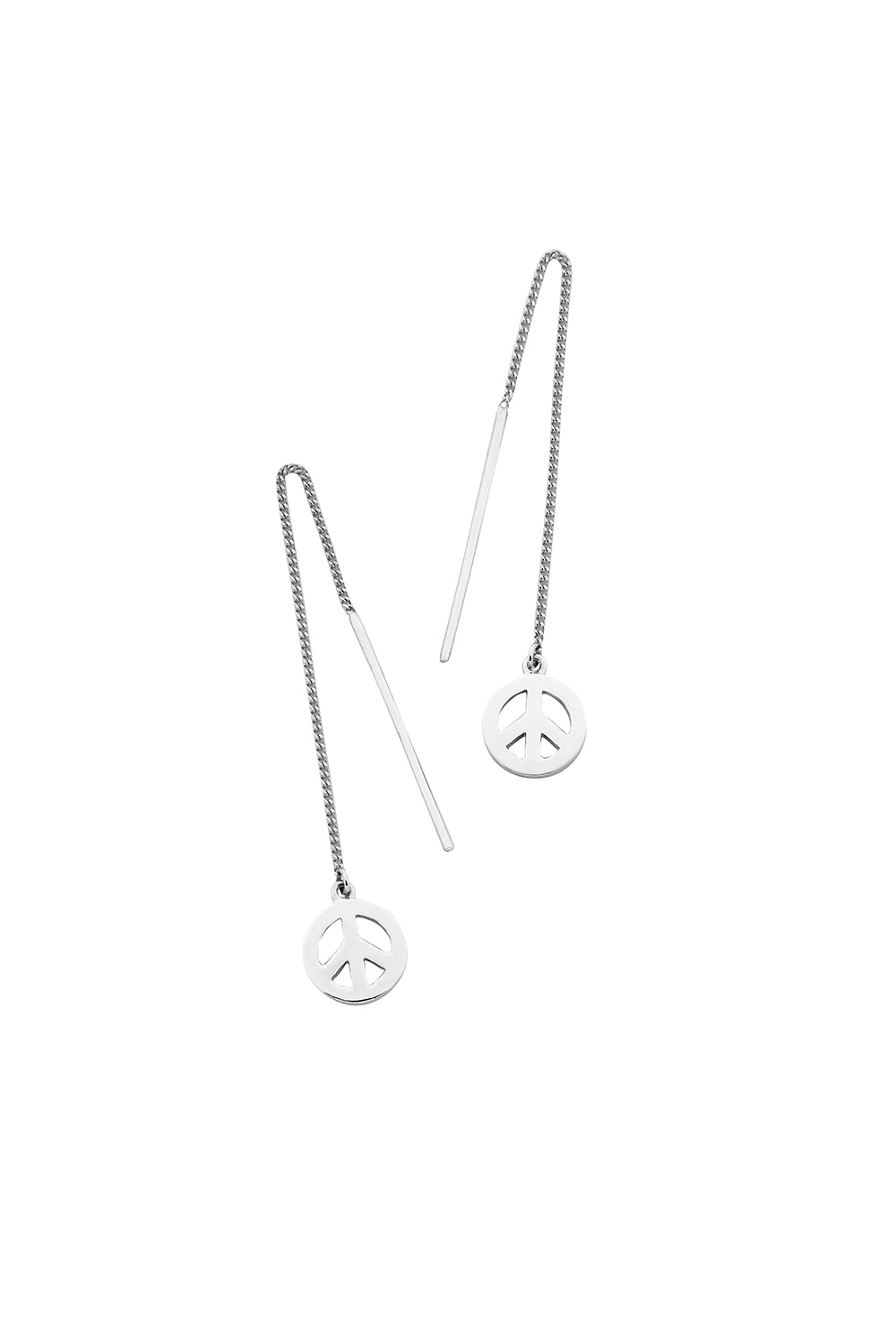 Peace Thread Earrings Silver
