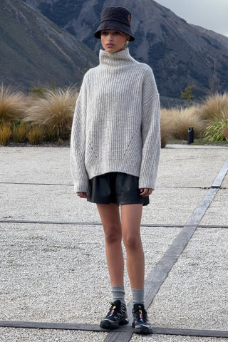 Funnel Neck Sweater Driftwood