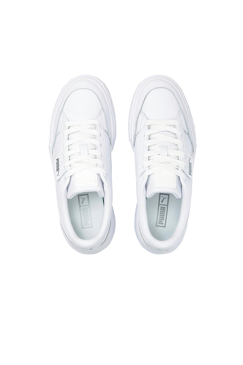 Mayze Stack Leather Sneakers Puma White