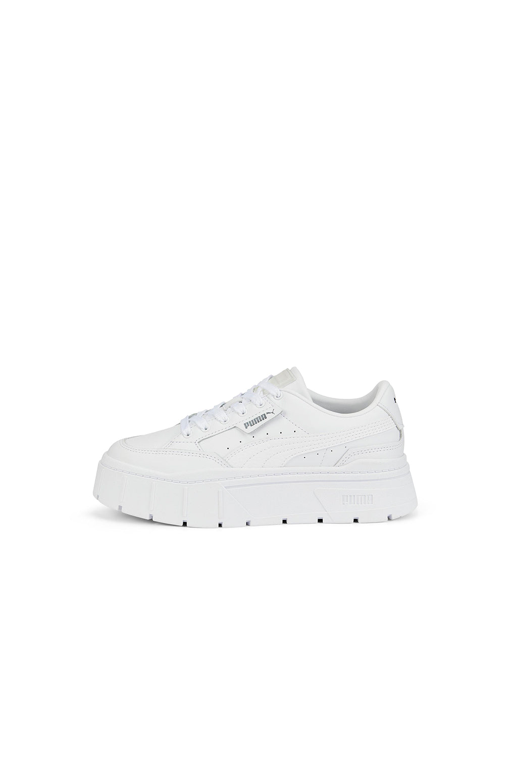 Mayze Stack Leather Sneakers Puma White