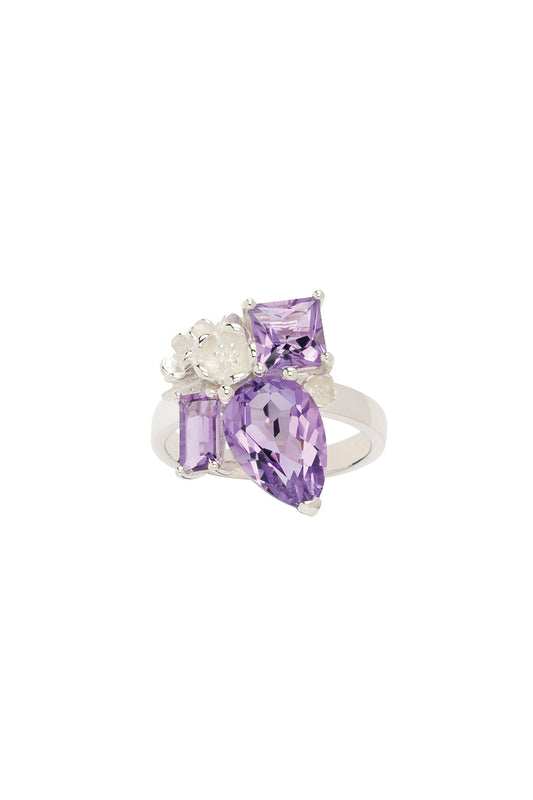 Rock Garden Ring Silver & Amethyst
