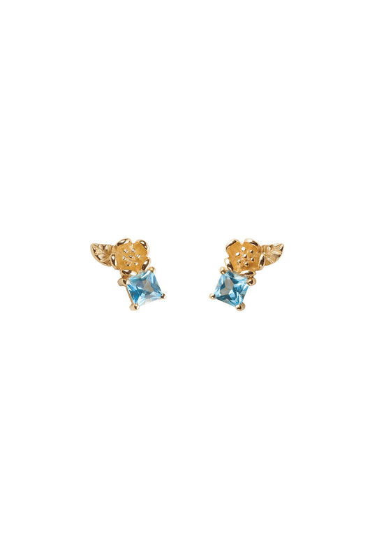 Rock Garden Studs Gold & Topaz
