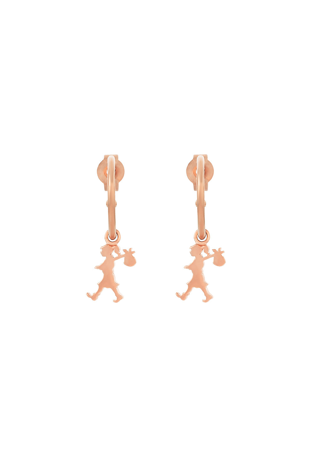 Runaway Girl Hoop Earrings Rose Gold
