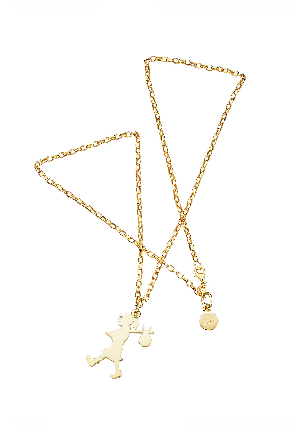 Runaway Girl Large Pendant Gold