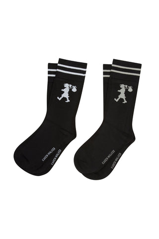 Runaway Girl Socks 2 Pack Black/Black