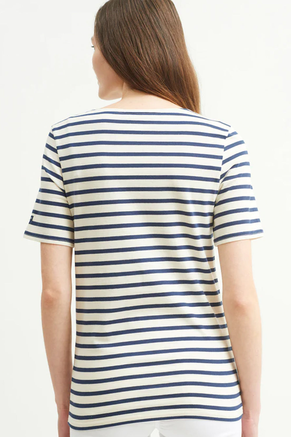 Levant Moderne Short Sleeve Striped Sailor Shirt Ecru/Marine