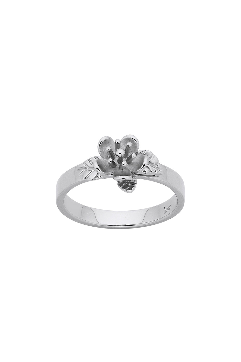 Single Flower Ring Silver – Karen Walker - Main Image
