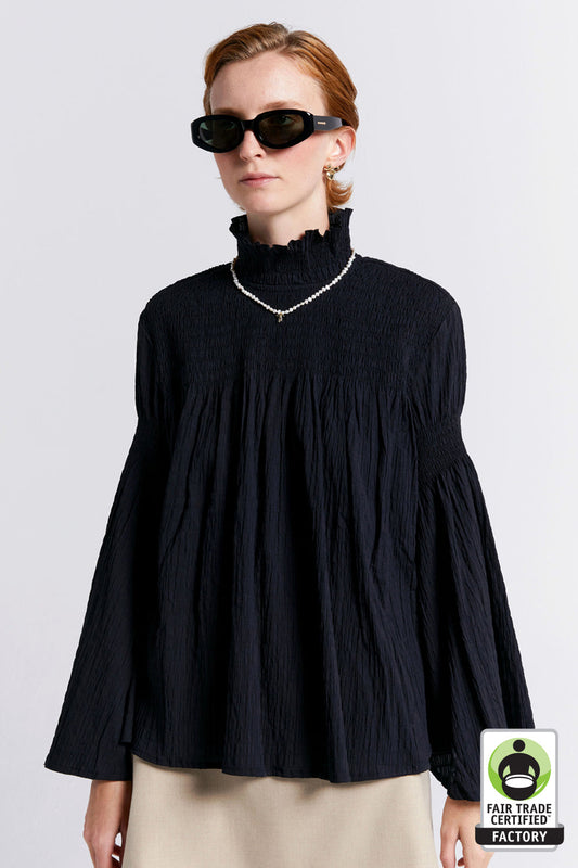 Suki Organic Cotton Top Black