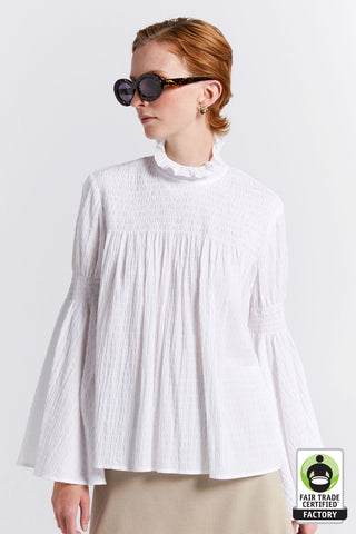Suki Organic Cotton Top Off-White