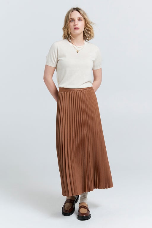 Sunray Pleated Skirt Coffee
