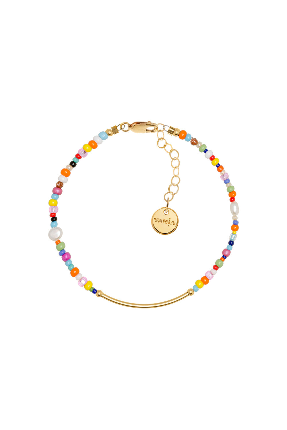 Vania Love Bead Bracelet with Gold-Filled Bar