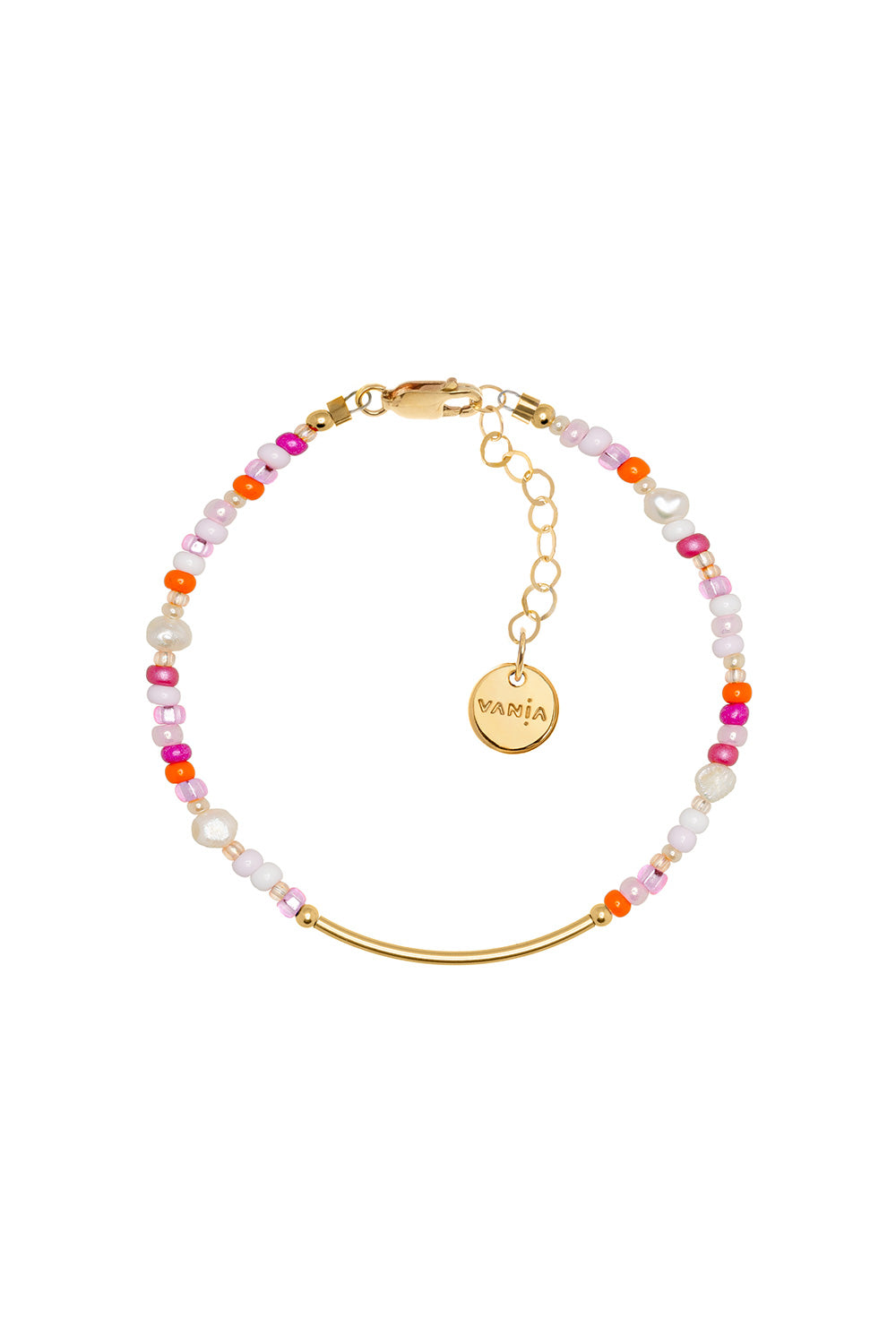 Vania Love Bead Bracelet with Gold-Filled Bar