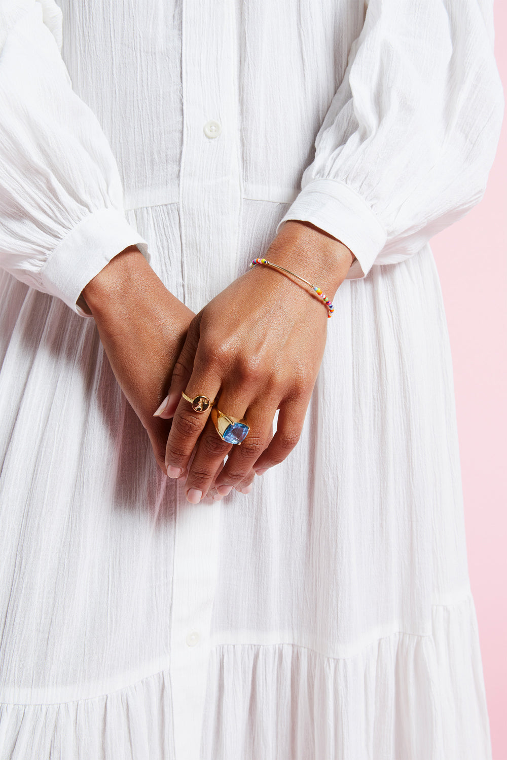 Vania Love Bead Bracelet with Gold-Filled Bar