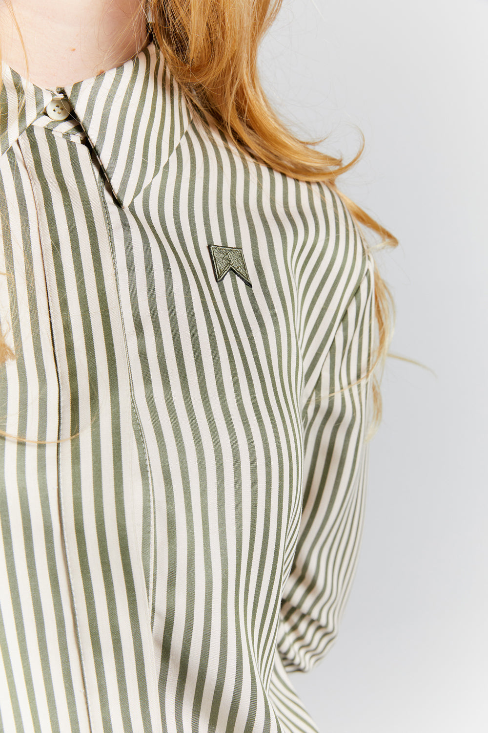 Walker Dress Shirt Olive Stripe