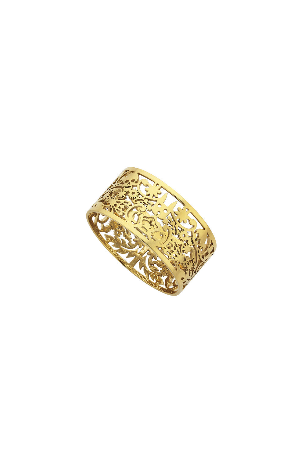 Wide Filigree Bangle Gold