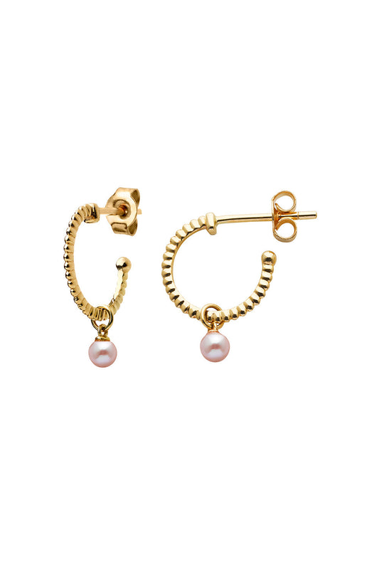 Wisdom Pearl Hoops Gold