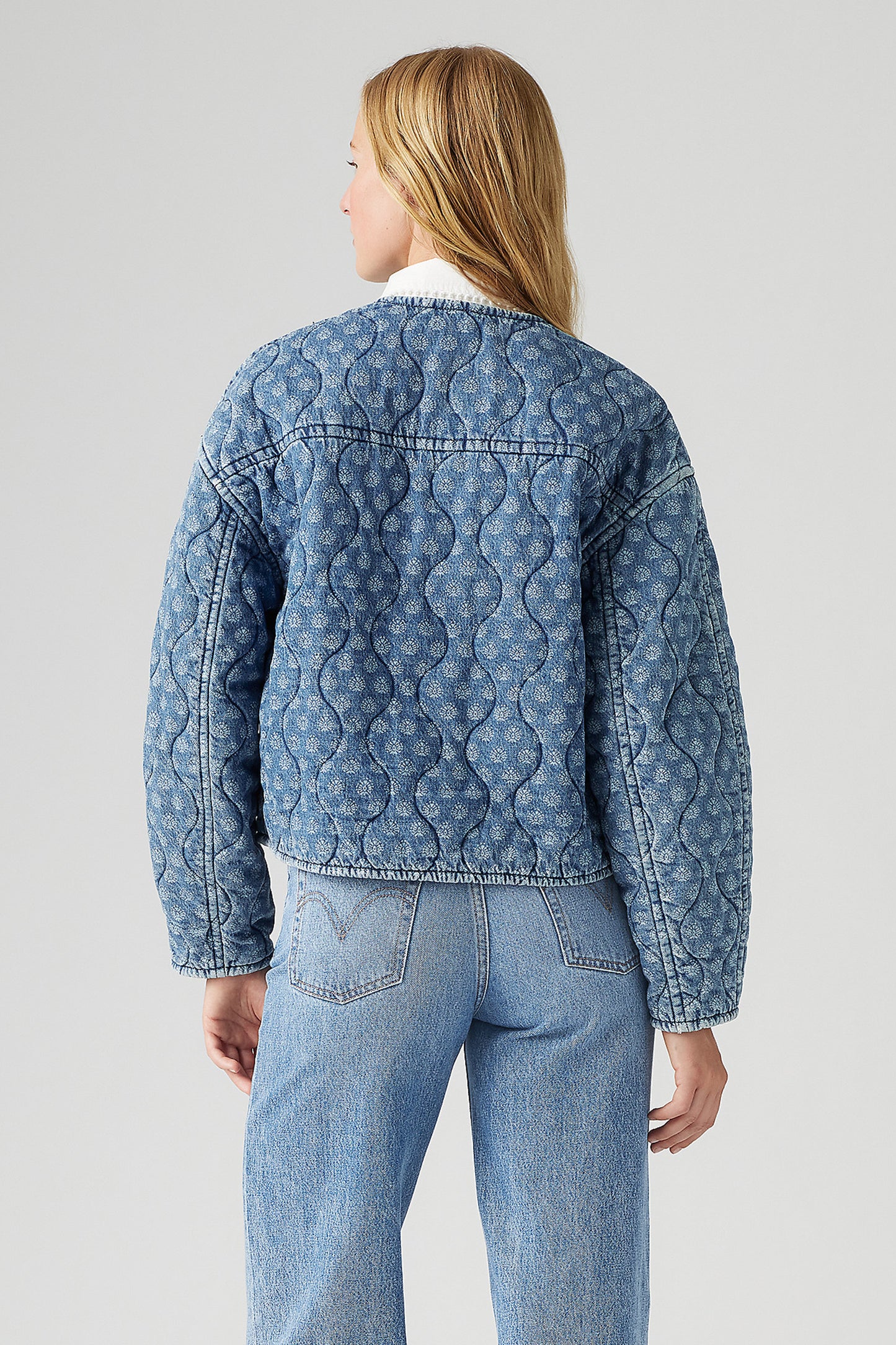 Rumer Quilted Liner Jacket Faye Geo Denim Blue
