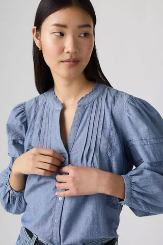 Mandy Long-Sleeve Blouse Favourite Subject Medium Wash