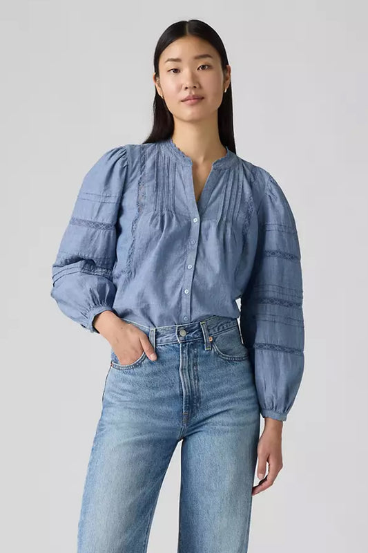 Mandy Long-Sleeve Blouse Favourite Subject Medium Wash