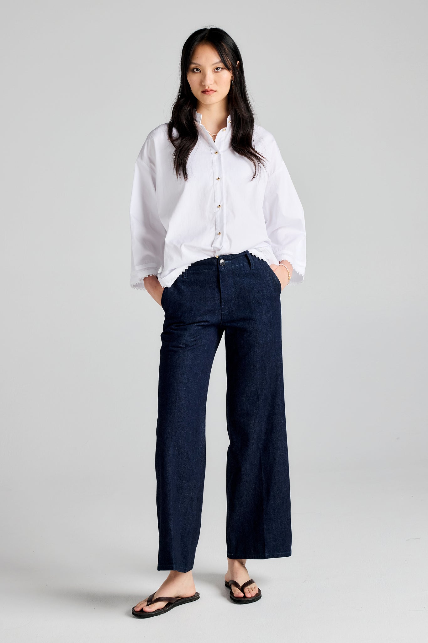 Stem Flare Trouser Blue Lagoon Wash