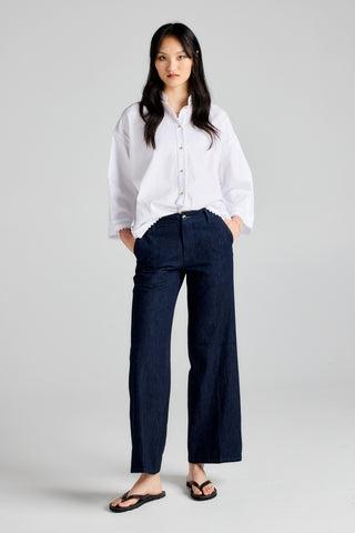 Stem Flare Trouser Blue Lagoon Wash