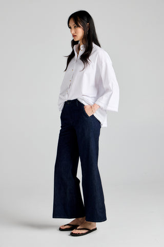 Stem Flare Trouser Blue Lagoon Wash