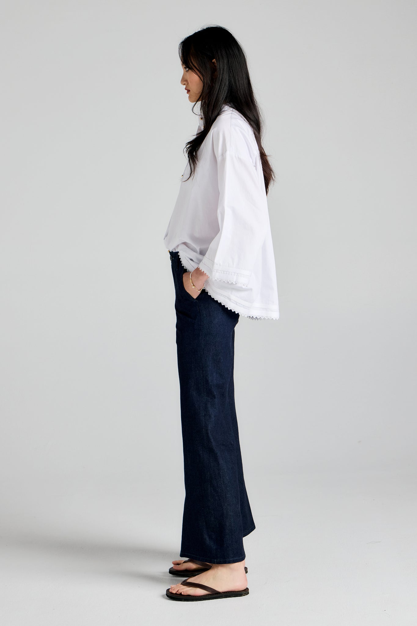 Stem Flare Trouser Blue Lagoon Wash