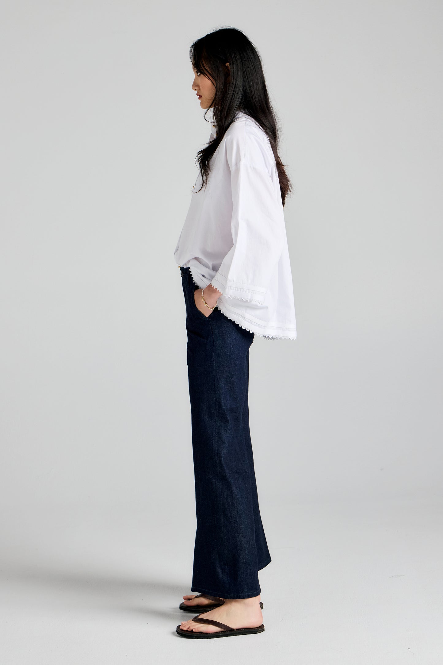 Stem Flare Trouser Blue Lagoon Wash