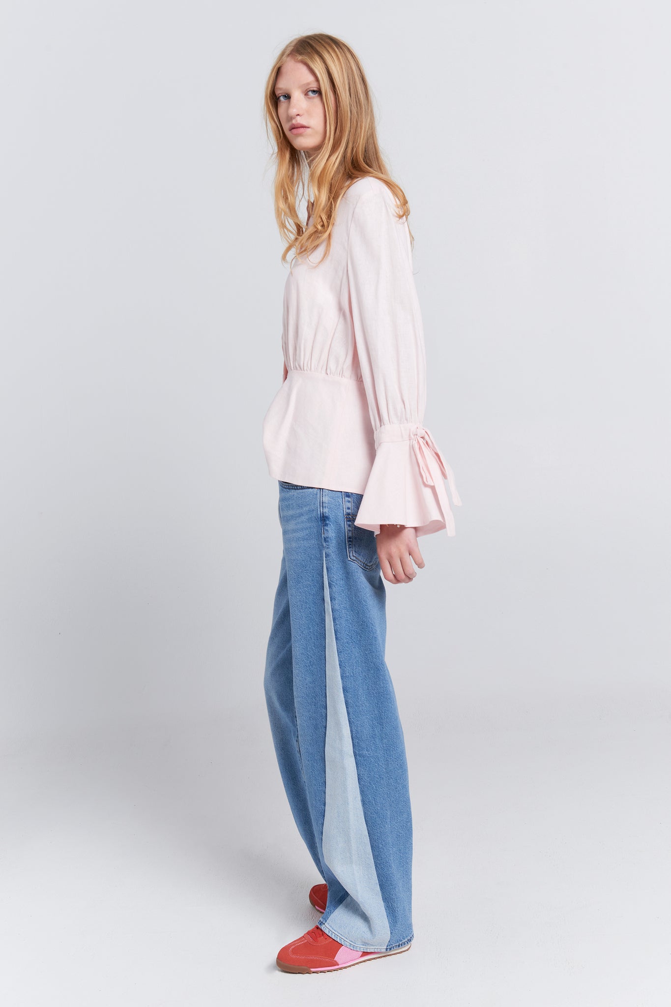 Baggy Dad Pieced Jeans Mixed Bag