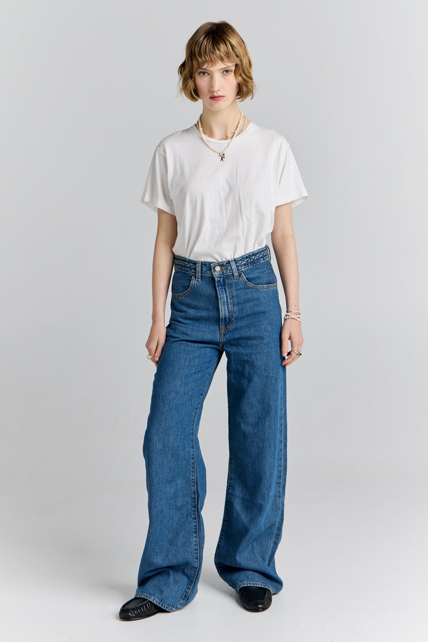 Ribcage Wide Leg Braided Jeans Big Yikes