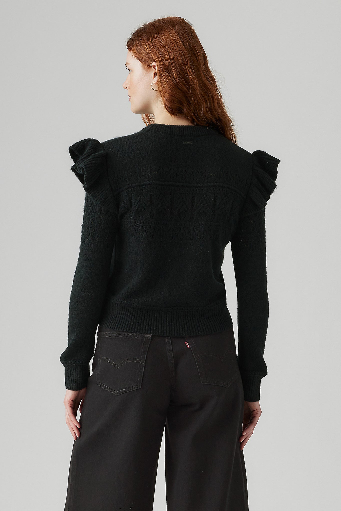 Shane Flutter Sleeve Pull-Over Anthracite Night