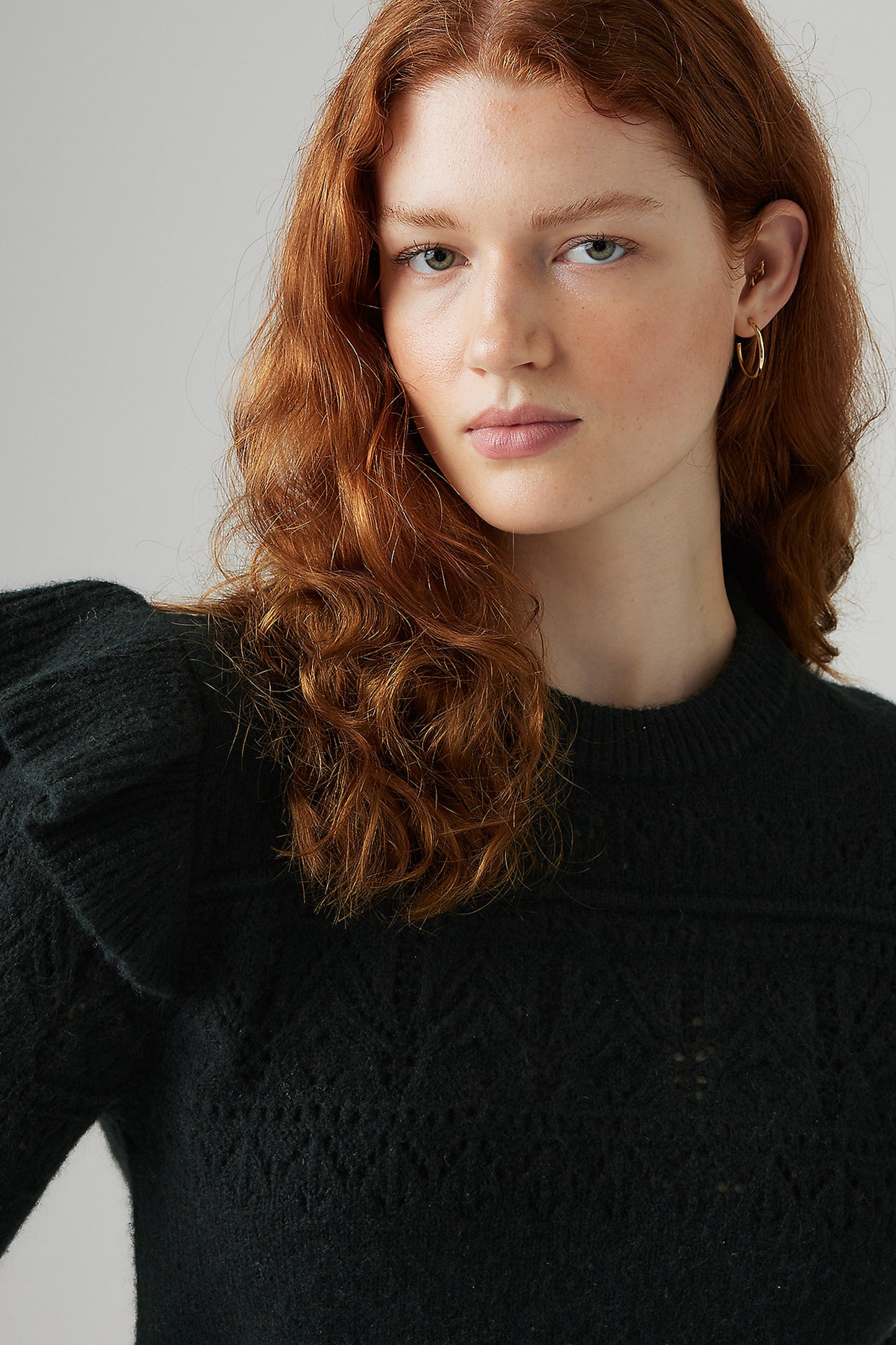 Shane Flutter Sleeve Pull-Over Anthracite Night