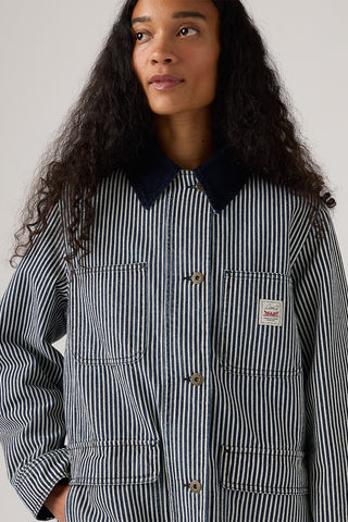Bree Barn Stripe Jacket Indigo Stripe Indigo