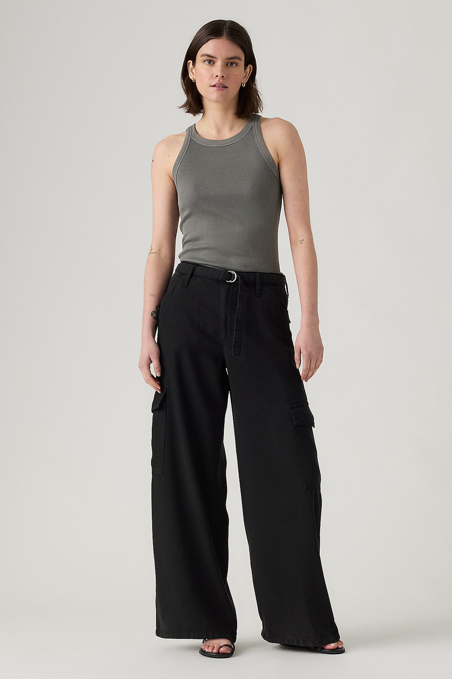 Baggy Dad Cargo Pants Caviar Black