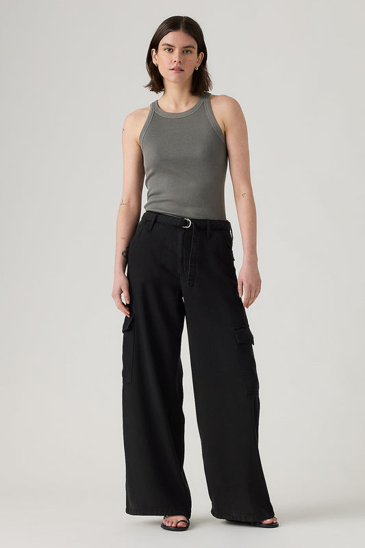 Baggy Dad Cargo Pants Caviar Black