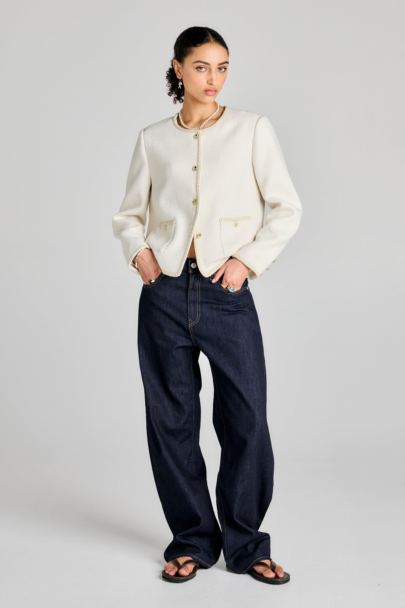 Blue Tab Drop Barrel Jeans New Rinse Moj