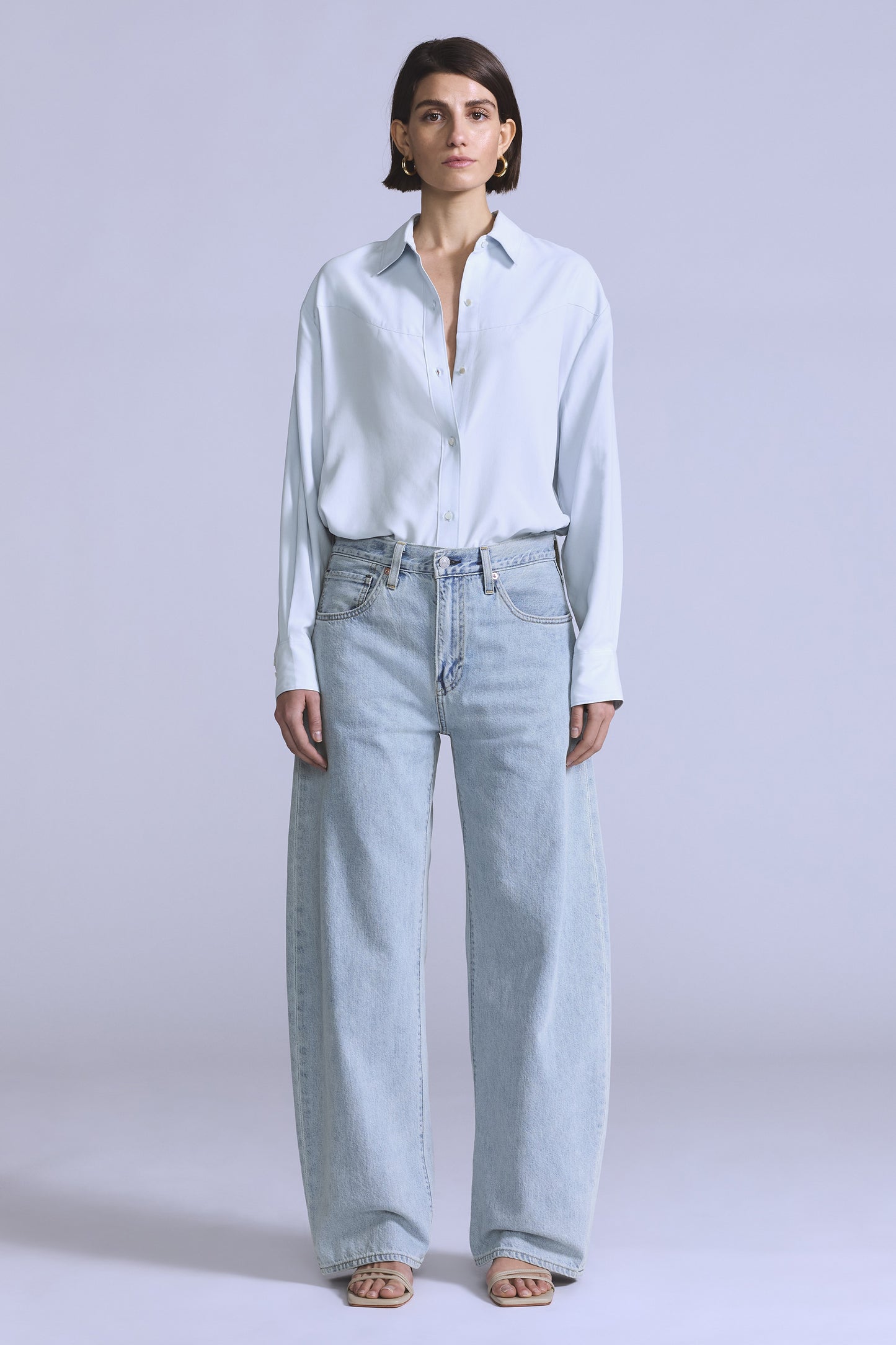 Blue Tab Drop Barrel Jeans Aqua Marine Moj