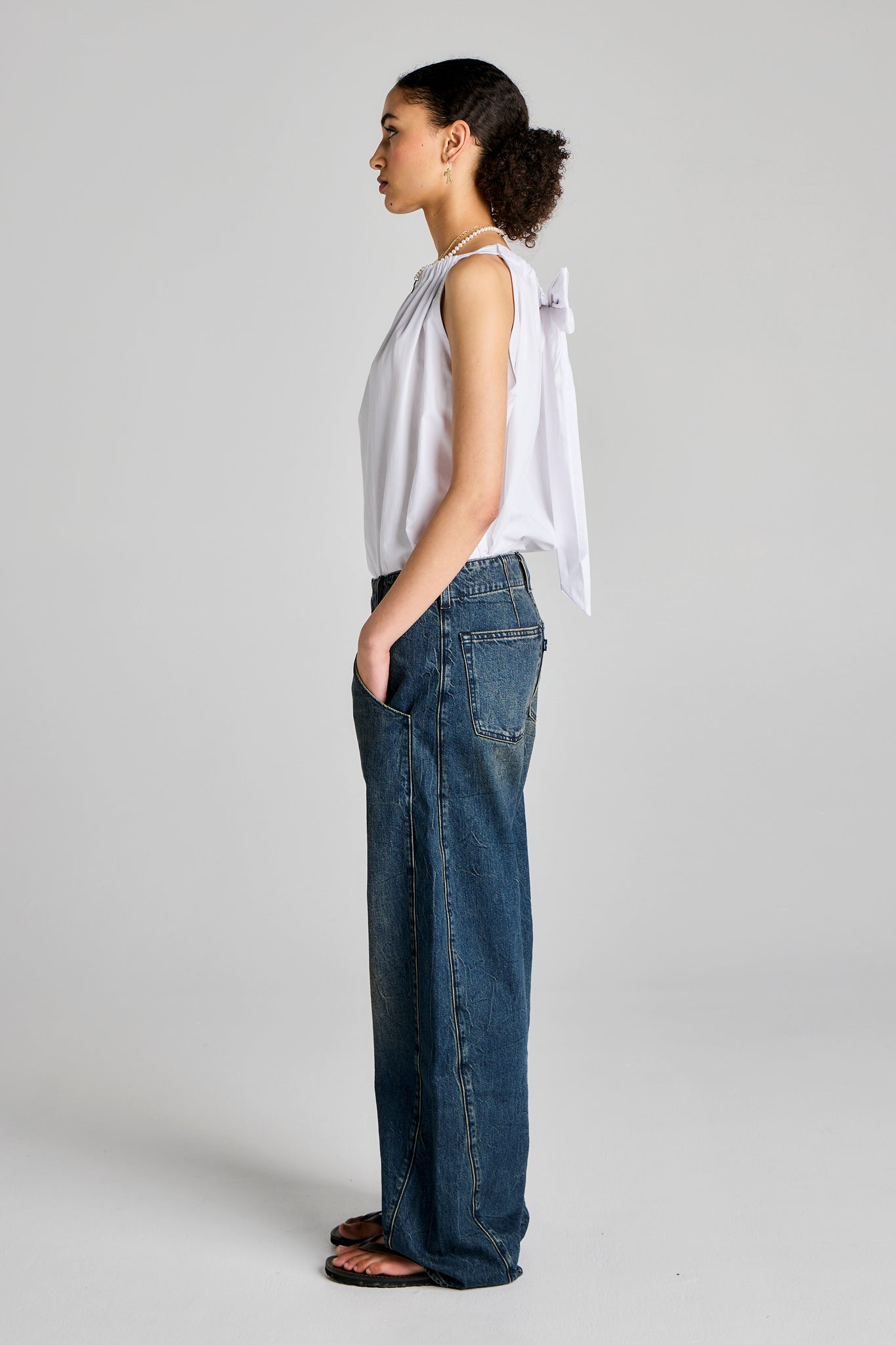 Blue Tab Moto Jeans Black Pearl